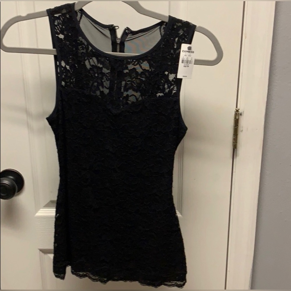 Express Black Lace Top